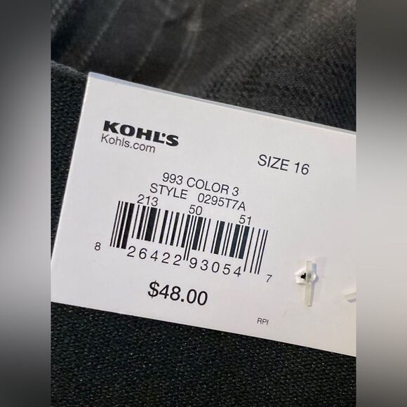 Nine West Mid Rise Barely Bootcut Pants Women’s 16 Gray Plaid Sculpting NEW - Picture 4 of 13